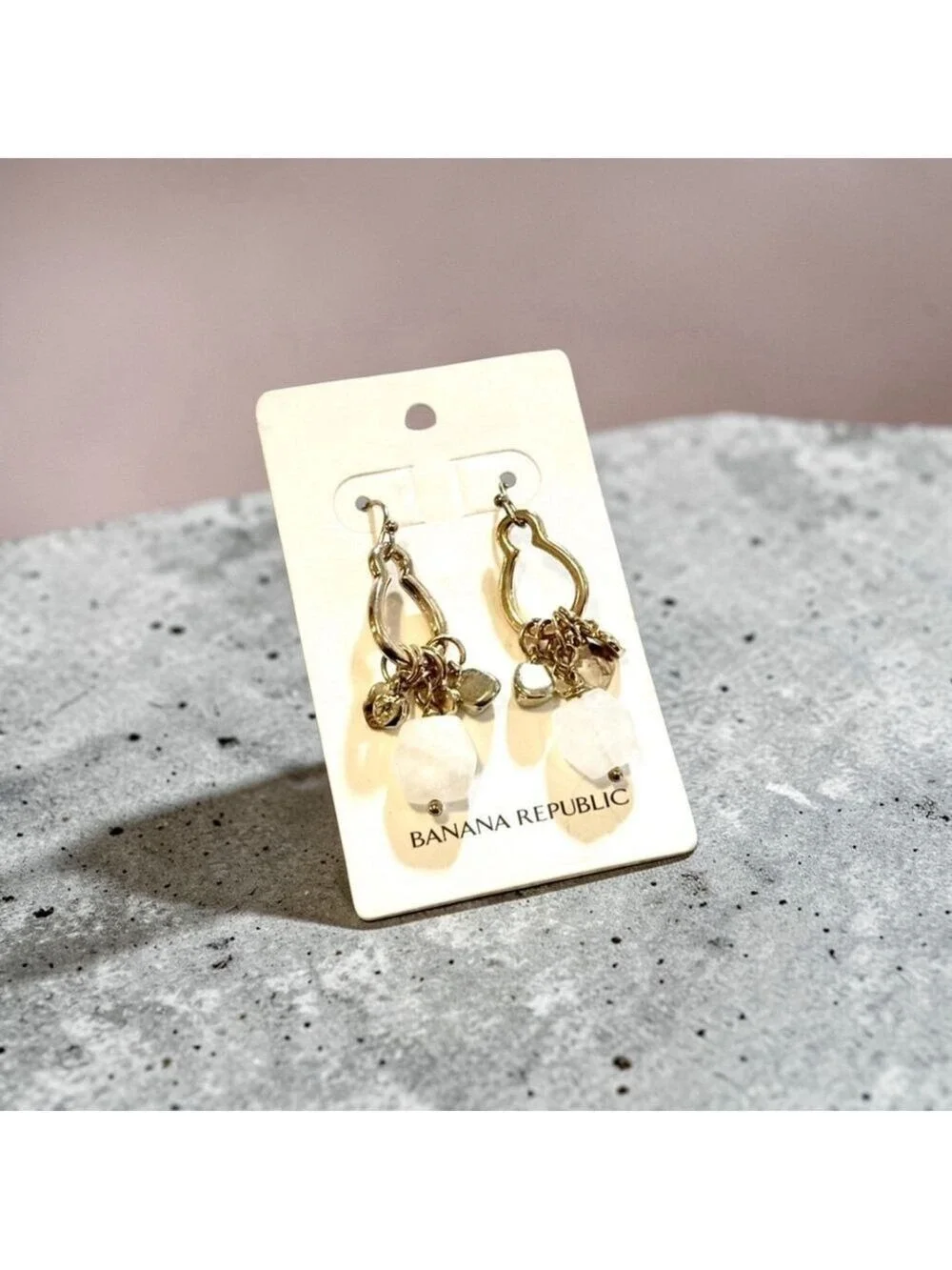 Banana Republic Gold Charm Drop Earrings